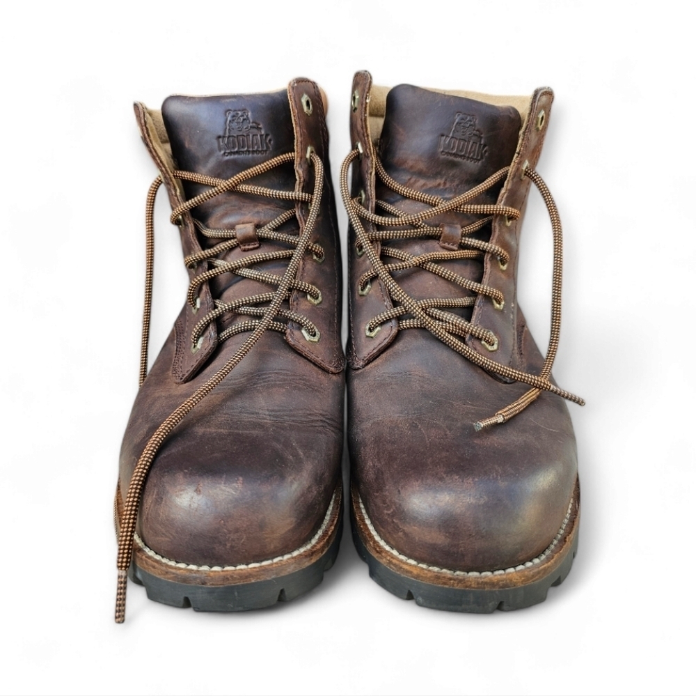 Kodiak Brown Men's Casual Workwear Waterproof Leather Boots, Size 12 US - Picture 2 of 8